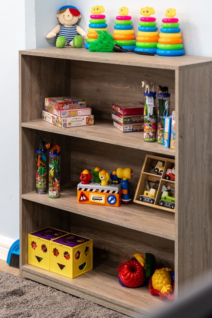 Toy shelves